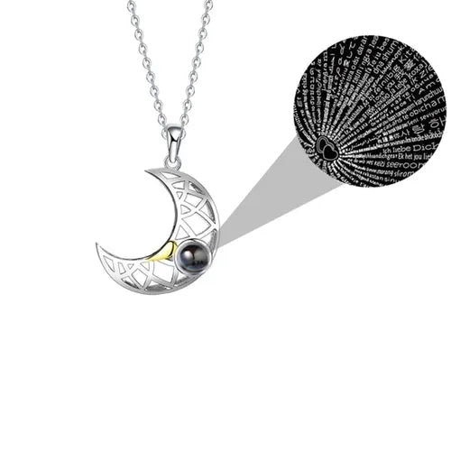 Par de Colares Eu Te Amo em 100 Idiomas - Sol e lua (Magnéticos) - Use Ararazu